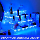 Acrylic 4 Tier Cupcake Riser Display Shelf LED Effect Large Collection Square