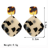 Acrylic Acetate Earrings Women Clip on Earring Bohemian Circular Ear Clips