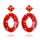 Acrylic Acetate Earrings Women Clip on Earring Bohemian Circular Ear Clips