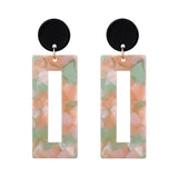 Acrylic Acetate Earrings Women Clip on Earring Bohemian Circular Ear Clips