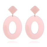Acrylic Acetate Earrings Women Clip on Earring Bohemian Circular Ear Clips