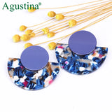 Bohemian Leopard Acrylic Earrings Statement Circular Jewelry
