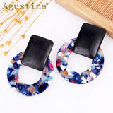 Bohemian Leopard Acrylic Earrings Statement Circular Jewelry