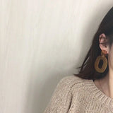 Acrylic Amber Round Diy Earrings 4pcs