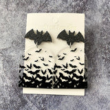Acrylic Bat Drop Earrings 316 Steel Piercing Women Halloween Jewelry