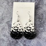 Acrylic Bat Drop Earrings 316 Steel Piercing Women Halloween Jewelry