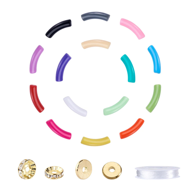 Acrylic Curved Tube Beads for Jewelry Making DIY Craft
