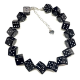 Acrylic 8 Ball Choker Dice Charm Necklace Hip Hop Jewelry