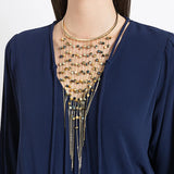 Acrylic Beads Fringe Torque Necklace for Women