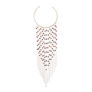 Acrylic Beads Fringe Torque Necklace for Women
