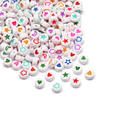 Acrylic Beads Mixed Color Round Flat 4x7mm 100pcs Loose Beads for Jewelry Making
