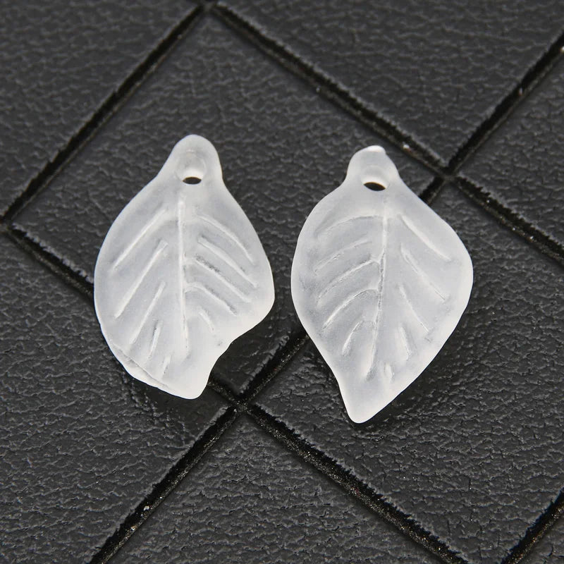 Acrylic Leaf Pendants 18x11mm for Jewelry Making DIY