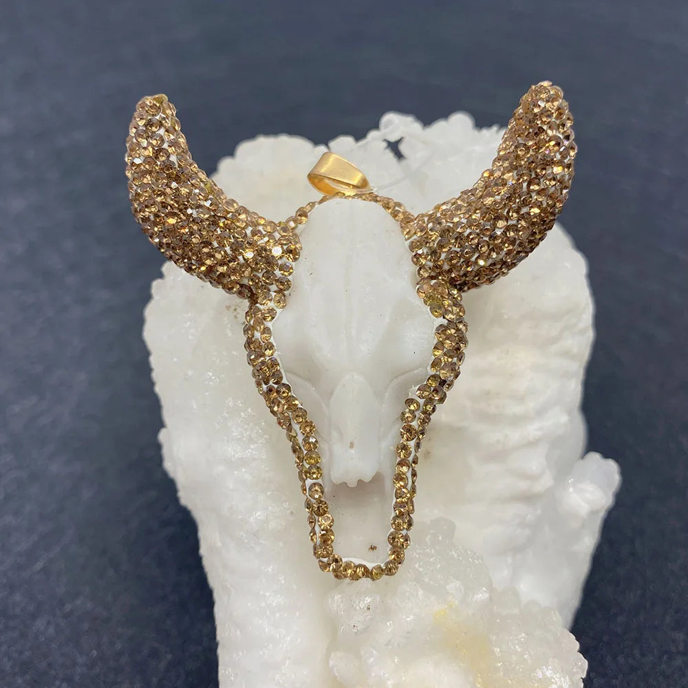 Vintage Bull Head Pendant for Craft Jewelry Making