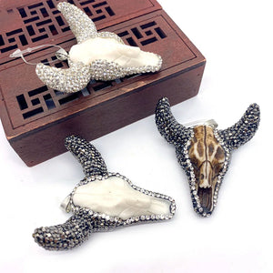 Vintage Bull Head Pendant for Craft Jewelry Making