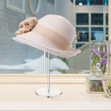 Acrylic Cap Display Rack Barbell Pedestal Round Wig Display Rack