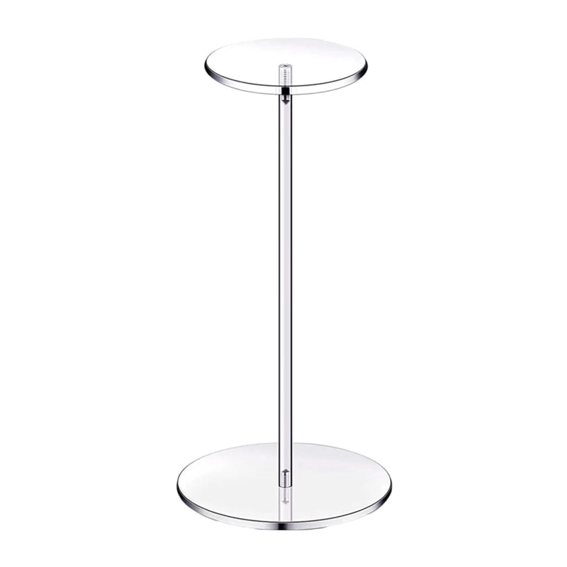 Acrylic Cap Display Rack Barbell Pedestal Round Wig Display Rack