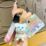 Acrylic Cartoon Bear Key Chain Women Bag Pendant Mobile Phone Car Keychain