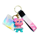 Acrylic Cartoon Bear Key Chain Women Bag Pendant Mobile Phone Car Keychain