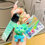 Acrylic Cartoon Bear Key Chain Women Bag Pendant Mobile Phone Car Keychain