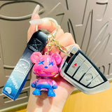 Acrylic Cartoon Bear Key Chain Women Bag Pendant Mobile Phone Car Keychain
