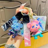 Acrylic Cartoon Bear Key Chain Women Bag Pendant Mobile Phone Car Keychain