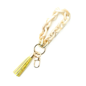Colorful Tassel Wristlet Keychain Bracelet