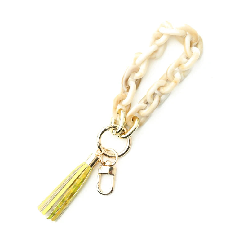 Colorful Tassel Wristlet Keychain Bracelet