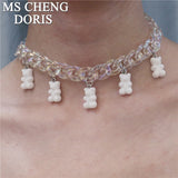 Acrylic Chain Necklace Bohemian Summer Plastic Clear Chain Collar Necklaces