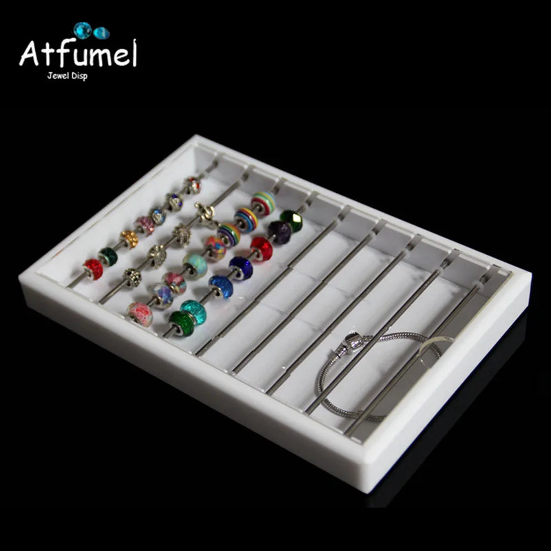 Acrylic Charm Beads Box Bracelet Ring Organizer DIY Display Storage Case