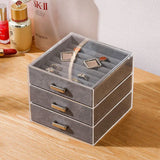 Acrylic Clear Rings Earrings Display Stand Jewelry Organizer Storage Case