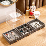 Acrylic Clear Rings Earrings Display Stand Jewelry Organizer Storage Case