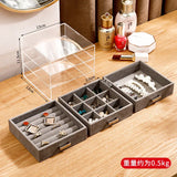 Acrylic Clear Rings Earrings Display Stand Jewelry Organizer Storage Case
