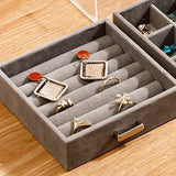 Acrylic Clear Rings Earrings Display Stand Jewelry Organizer Storage Case