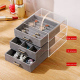 Acrylic Clear Rings Earrings Display Stand Jewelry Organizer Storage Case