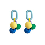 Acrylic Colorful Ball Earrings Sweet Candy Contrast Stud Earrings