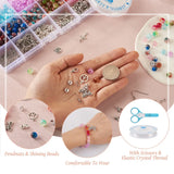 Crackle Beads Set & Antique Silver Pendants DIY Jewelry Kit