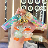 Acrylic Crystal Duck Key Chain Bag Pendant Baby Small Gift Anime Collection