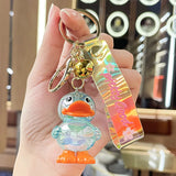 Acrylic Crystal Duck Key Chain Bag Pendant Baby Small Gift Anime Collection