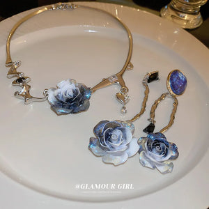 Crystal Flower Necklace Collarbone Chain Fashion Jewelry