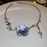 Crystal Flower Necklace Collarbone Chain Fashion Jewelry