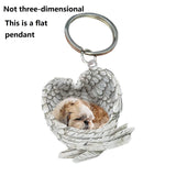 Acrylic Sleeping Dog Angel Pendant Keychain Cartoon Animal Hanging Ornament