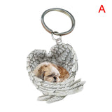 Acrylic Sleeping Dog Angel Pendant Keychain Cartoon Animal Hanging Ornament