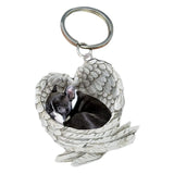 Acrylic Sleeping Dog Angel Pendant Keychain Cartoon Animal Hanging Ornament