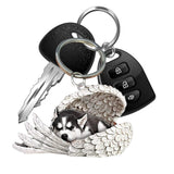 Acrylic Sleeping Dog Angel Pendant Keychain Cartoon Animal Hanging Ornament