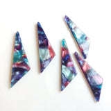 Marble Texture Acrylic DIY Earrings Jewelry Material - 8 Pieces PURPLEGRAPE