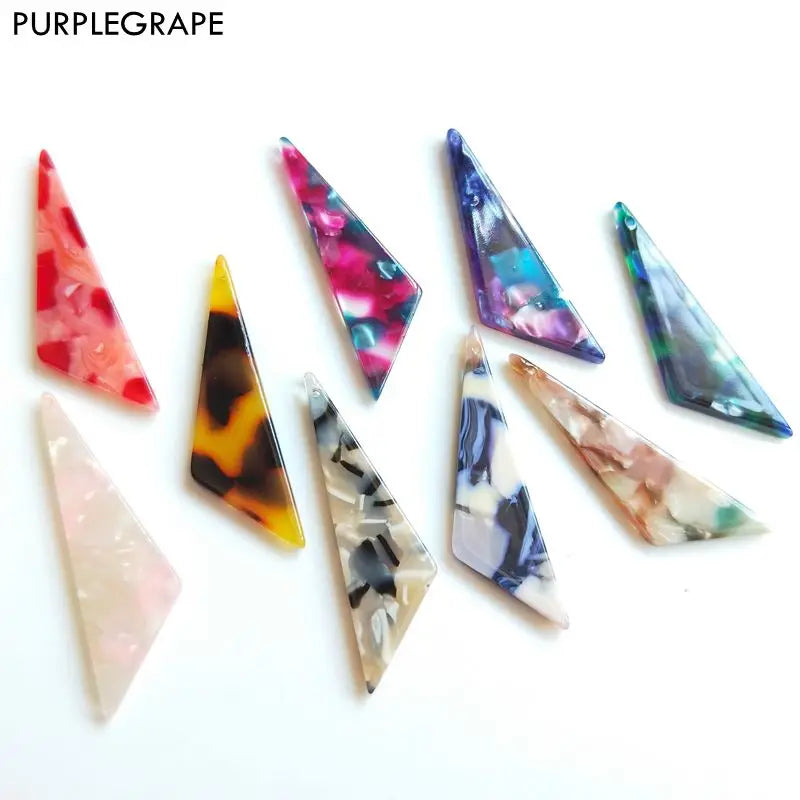 Marble Texture Acrylic DIY Earrings Jewelry Material - 8 Pieces PURPLEGRAPE