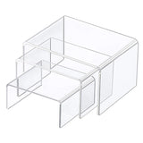 Acrylic Display Risers 3 Size Steps Stand Clear Showcase Shelf Figure Collection