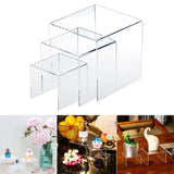 Acrylic Display Risers 3 Size Steps Clear Showcase Display Shelf