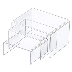 Acrylic Display Risers 3 Sizes Clear Stand Figure Jewelry Shelf