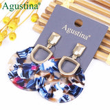 Boho Acrylic Dangle Earrings 2022 Geometric Face Design